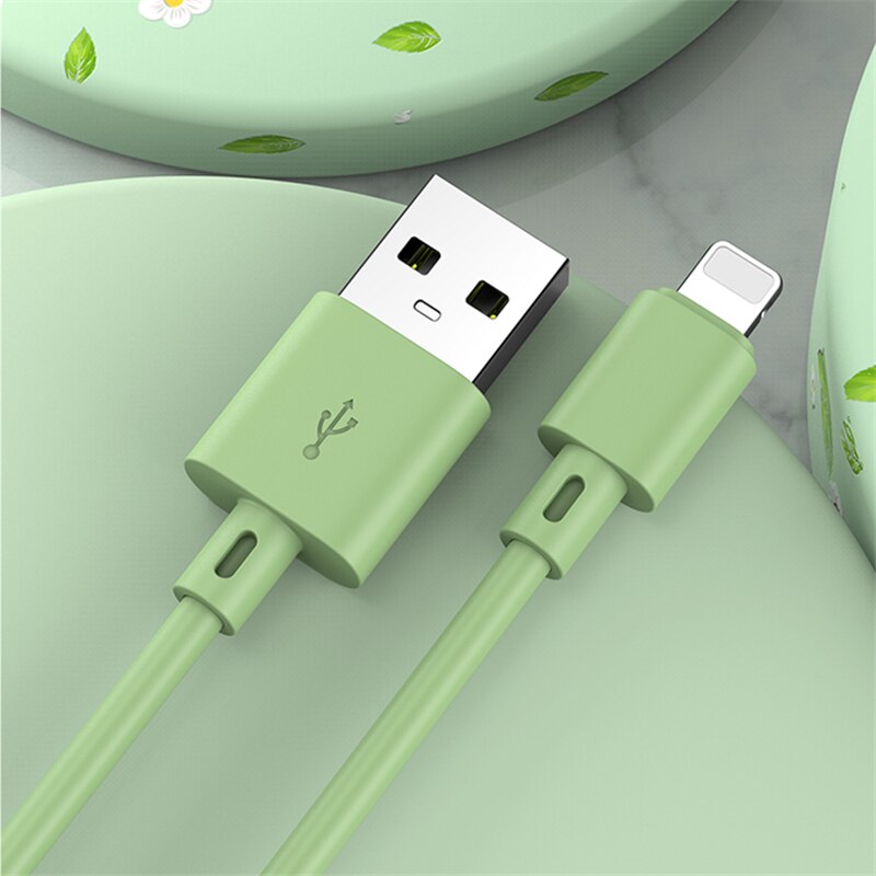 Vloeibare Siliconen Draad Snel Opladen Usb Data Charger Kabel Voor Iphone 6S 7 8 Plus X Xr Xs 11 pro Max Se Usb Charge Kabel 1M 2M 3M: Green / 2m