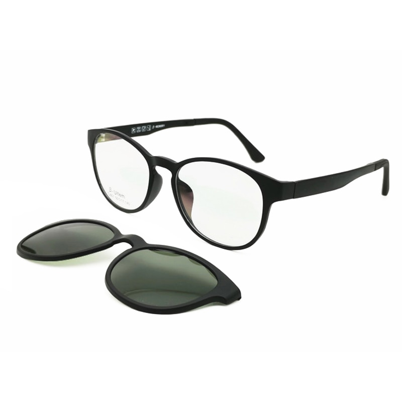 classic 001 ULTEM wayframe shape optical glasses frame with magnetic clip on polarized sunglasses lenses handy 2 in 1 eyewear