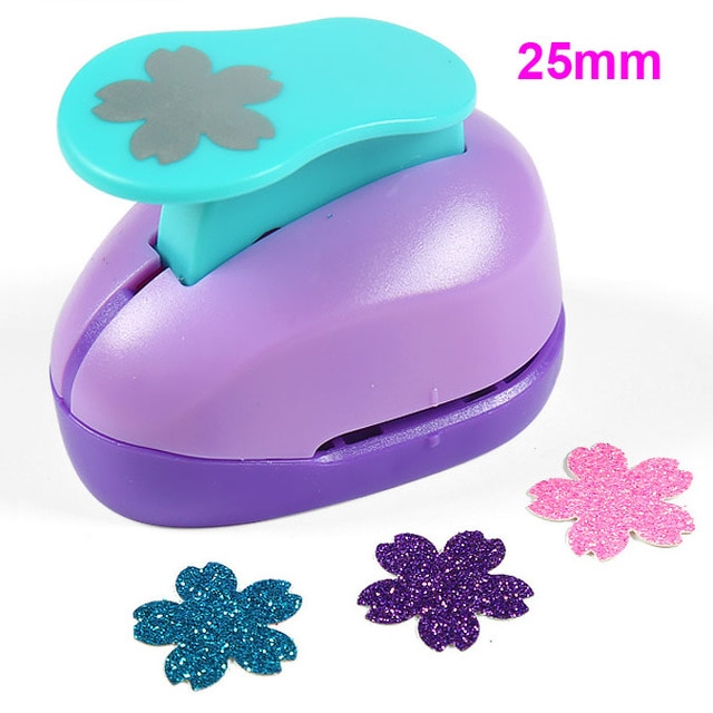 2.5cm Scrapbook Punches Handmade Cutter Card Craft Calico Printing DIY Eva Foam Paper Punch Hole Puncher Shape Clip Photo: Sakura