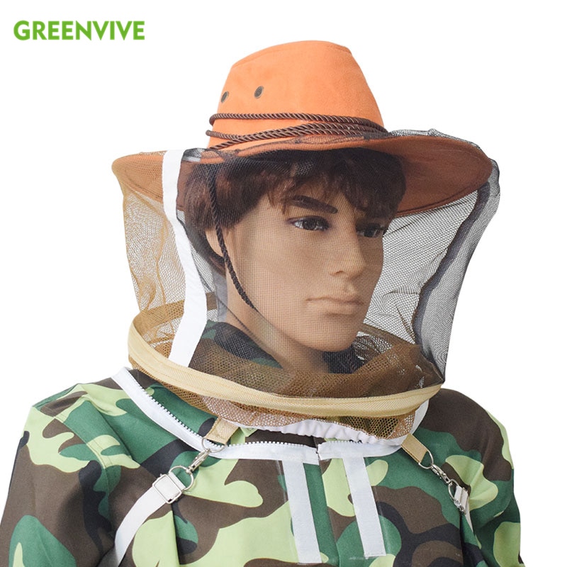 Anti bi ansigtsmaske jean stof nylon garn hat biavl beskytter hætte biavl flyve insekt netto cowboy komfortabel