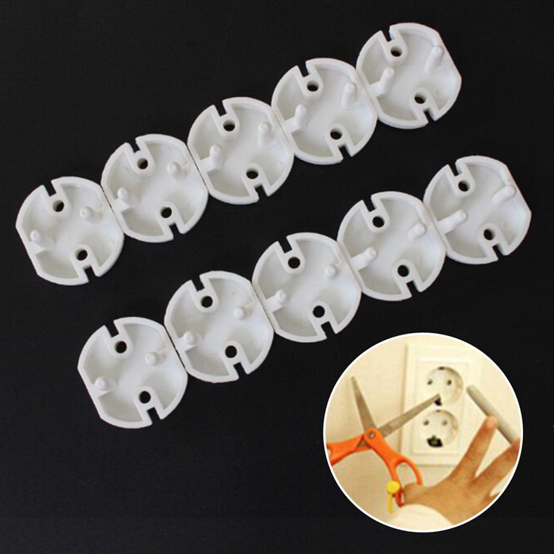10Pcs 2 Gat Sockets Cover Stekkers Baby Elektrische Sockets Outlet Plug Kids Elektrische Veiligheid Protector Sockets Bescherming EU