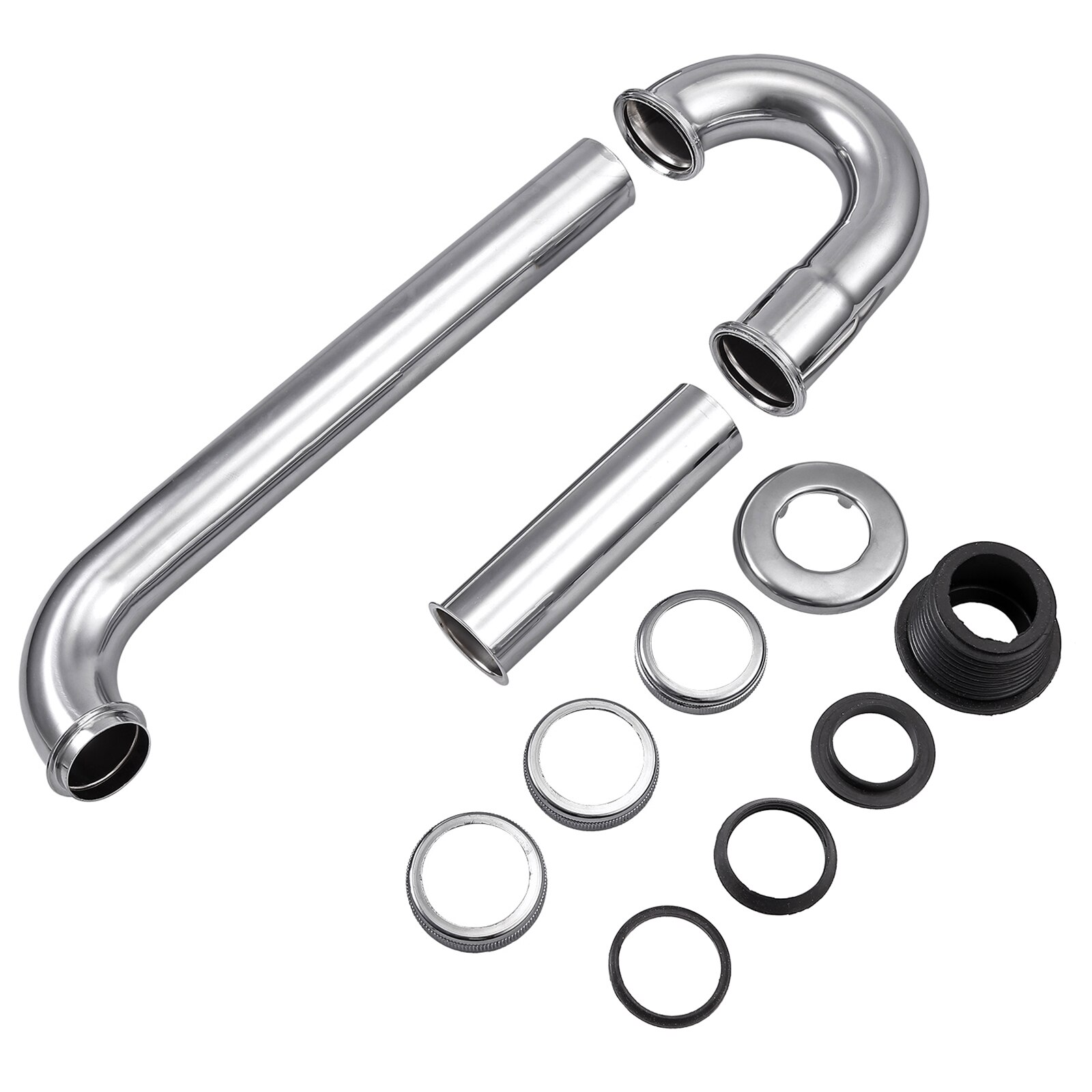 Proster Universal Tube Siphon For Washbasin Vanity 32mm Detachable 1 1/4 Immersion Pipe Ggar Drain Fitting 201 Stainless Steel