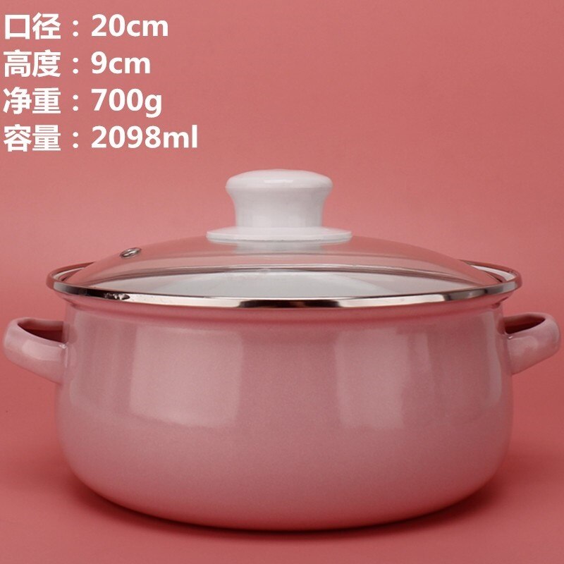 Pink Kitchen Soup Pot Cooking Food Prefered Small Ramen Stock Pot Noodle Cute Glass Lid Pote Mantimentos Pot Groceries OB50DG: 20cm Style 2