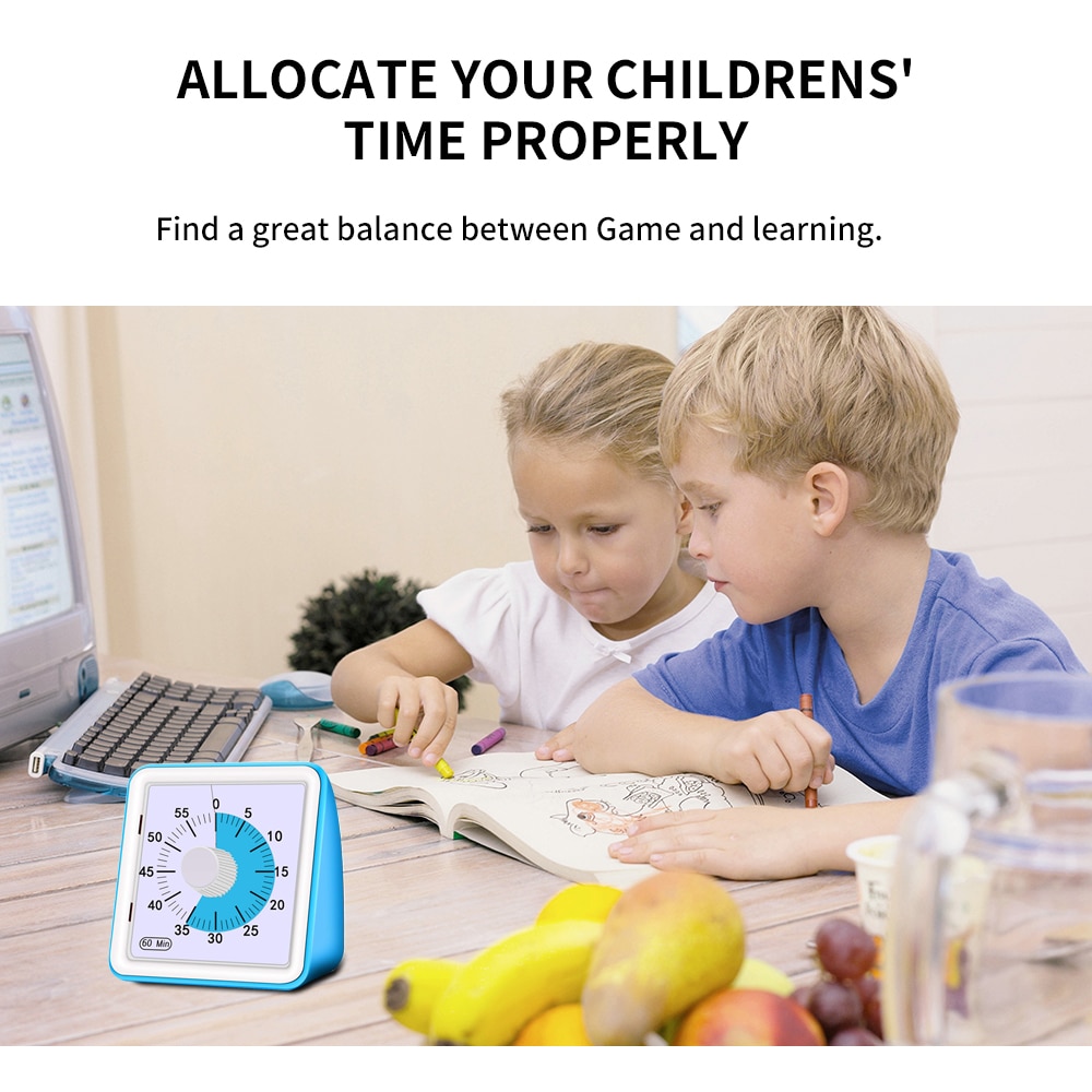 60 Minutes Silent Visual Analog Student Classroom Kitchen Timer Countdown Cooking Management Tools Home Adults Adjustable