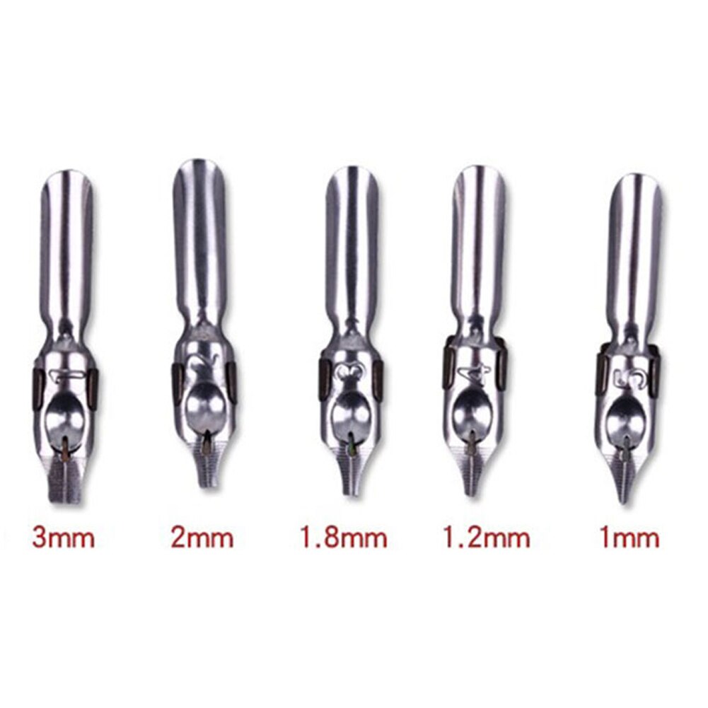 Dip Pen Stainless Steel Nib Wooden Case Wood English Calligraphy Copperplate Script Oblique Pen Holder With 5 Nib