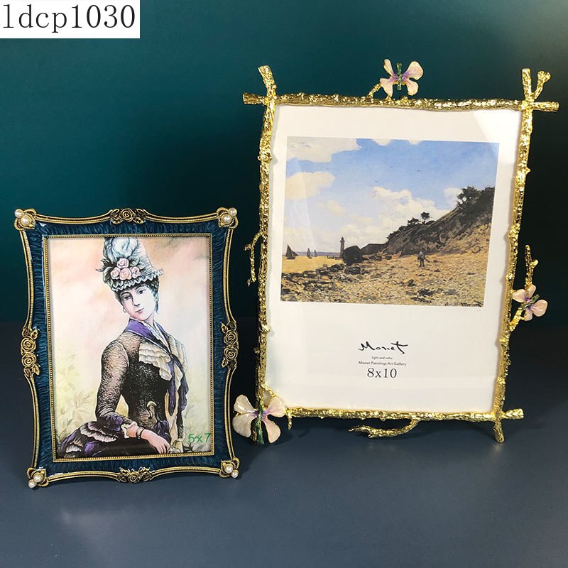 Golden Branches Floral Photo Frames Modern Gold Plated Framed Picture Frame Desk Decoration Family Portrait Photo Frame
