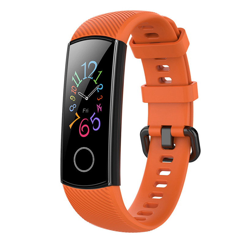 Silikon strap für Honor band 5 4 armband ersatz Handgelenk gurt für Honor band 5 Oxymetrie Schutz Film Für Huawei band 4: Orange strap