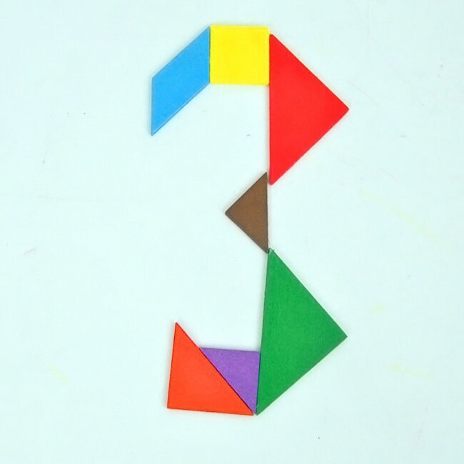 Houten Gekleurde Tangram Puzzel Vorm Cognitieve Intellectuele Ontwikkeling Kinderspeelgoed Kids Verlichting Speelgoed