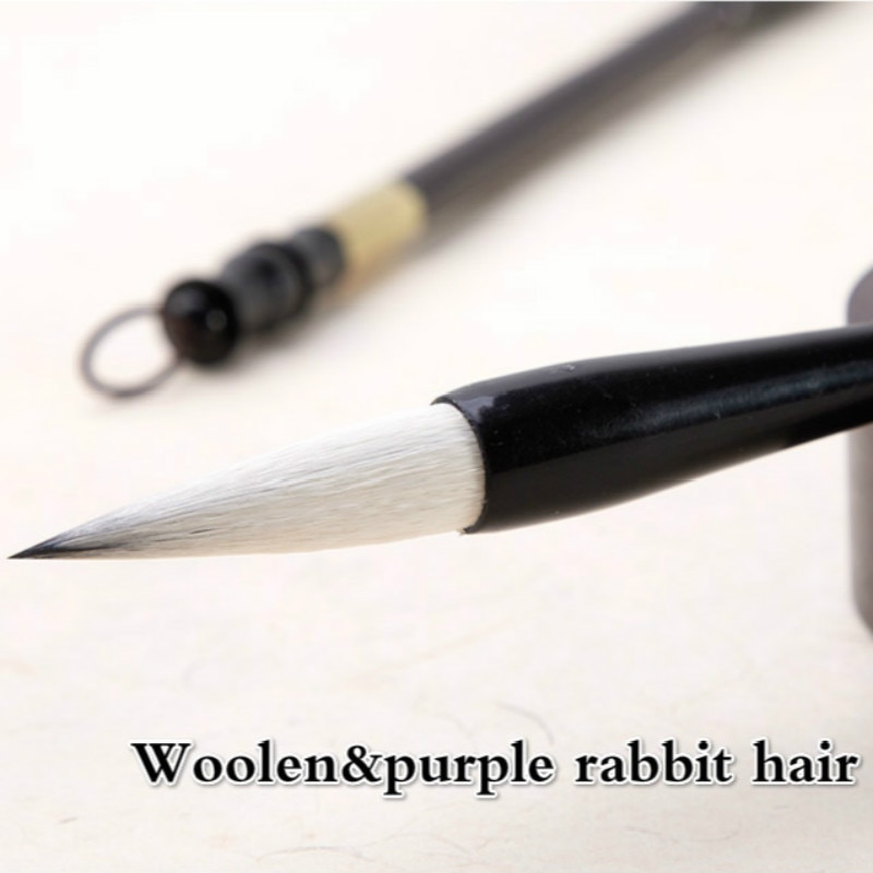 Caligrafia Chinese Brush Pen Woolen&purple Rabbit Hair Calligraphy Brush Large Chinese Huzhou Calligraphy Brush Pen Tinta China