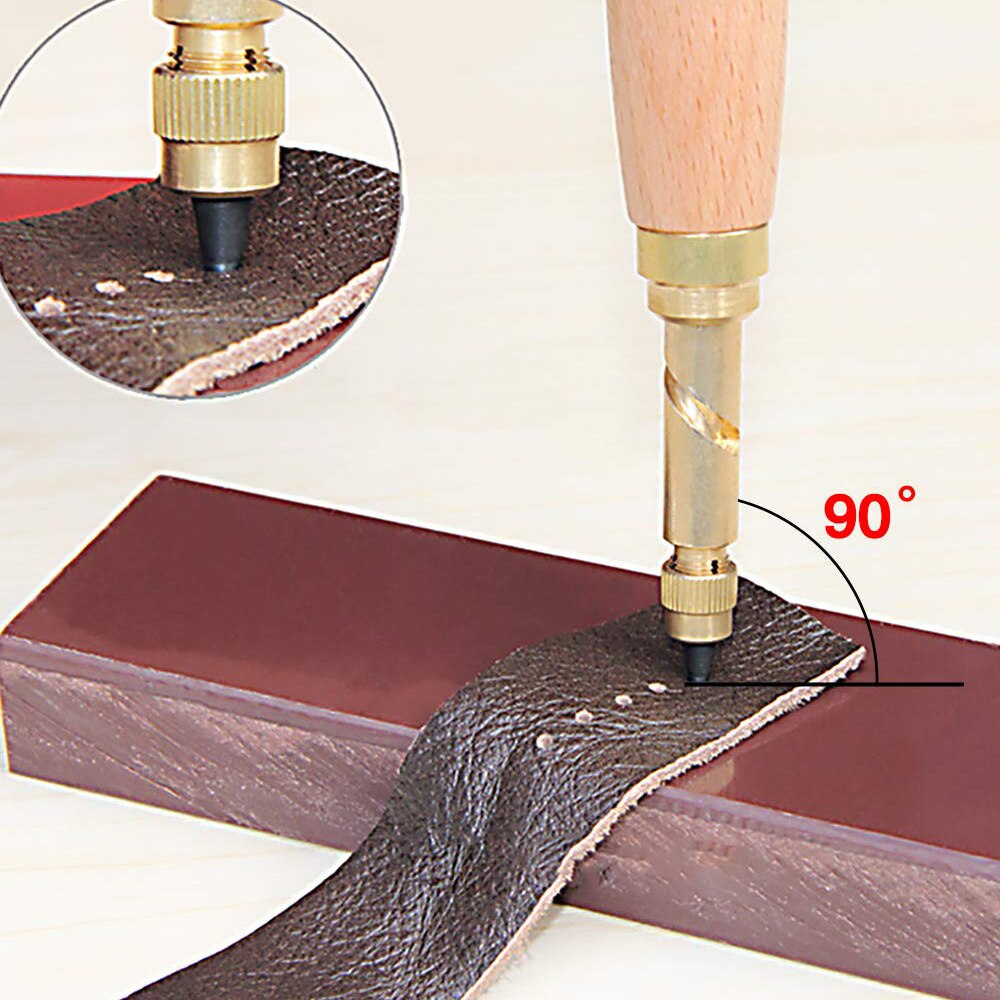 1 jeu de vis à poinçonner amovibles, 6 tailles, pointe 1.5-4mm, poinçon automatique de vis de ceinture, poinçon de trou de cuir, outils d&#39;artisanat de montre