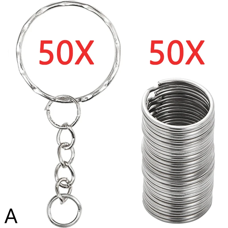 30mm/25mm/20mm Metal Key Rings Keychain Sets Keyfob Anti-rust KeyRings Key Chains Car Key Pendant Split: Gold