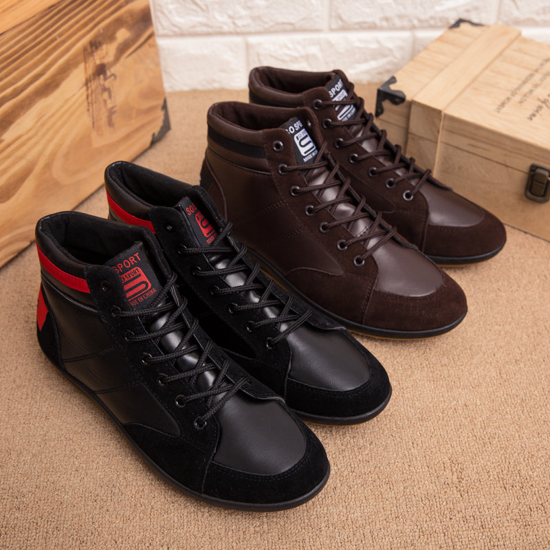Trampki męskie buty do chodzenia oddychające wygodne PU mieszkania buty Outdoor Sports obuwie sznurowane
