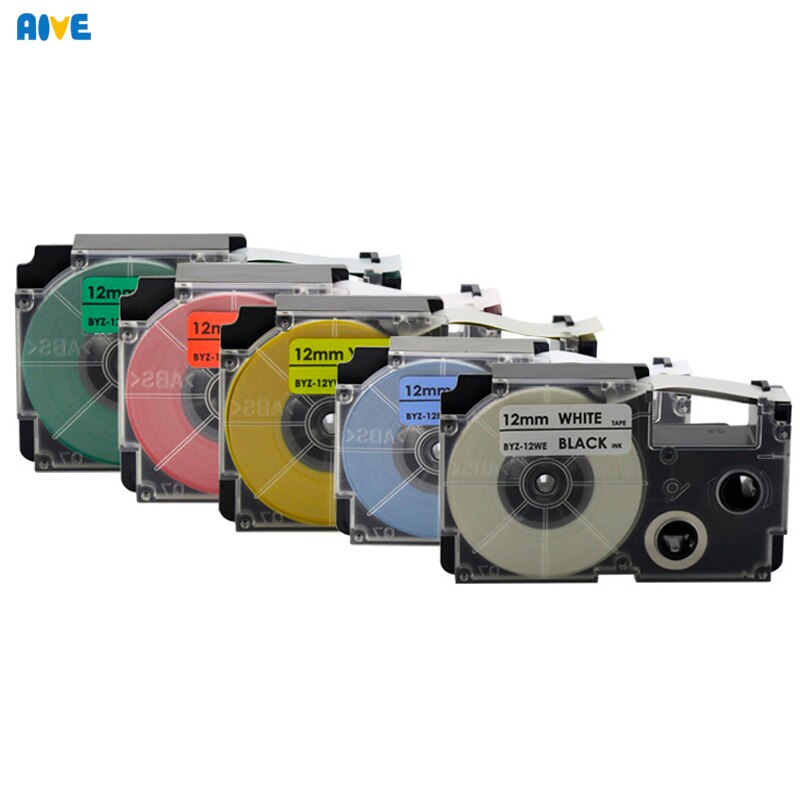 Aive Label Tape 9mm Multicolor Casio XR-9WE XR-9YE XR-9GD Compatible for Casio KL-60 KL-7400 KL-820 KL120 EZ HD1 Label Printers