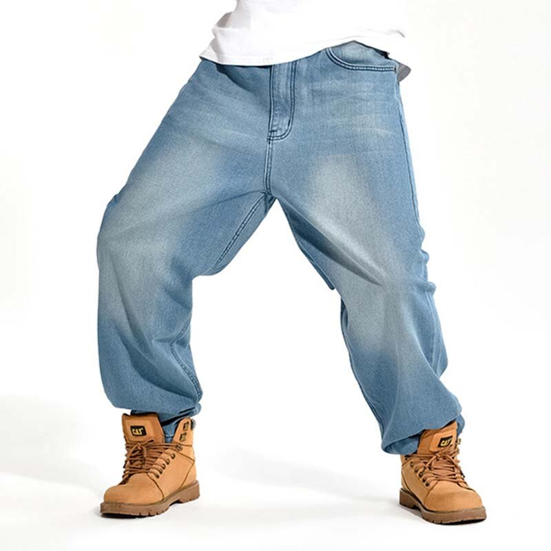 Mens Loose Baggy Jeans Denim Broek Hip Hop Harem J Grandado 6555