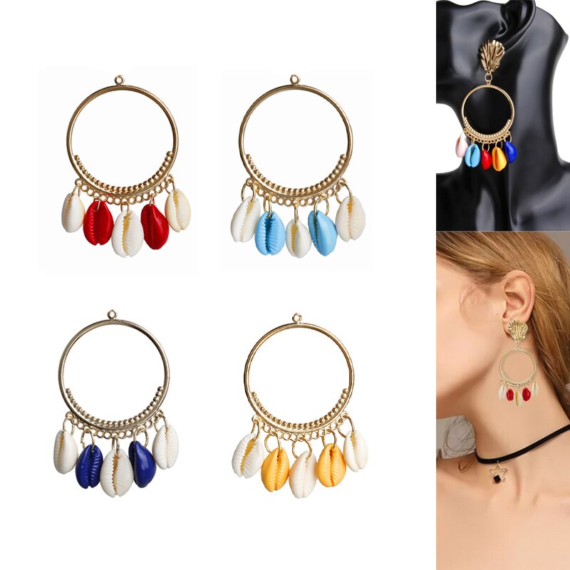 Nuevos colgantes de concha de 50 Uds. Para pendientes o collares DIYSeaside Estilo de vacaciones, accesorios de joyería LX57