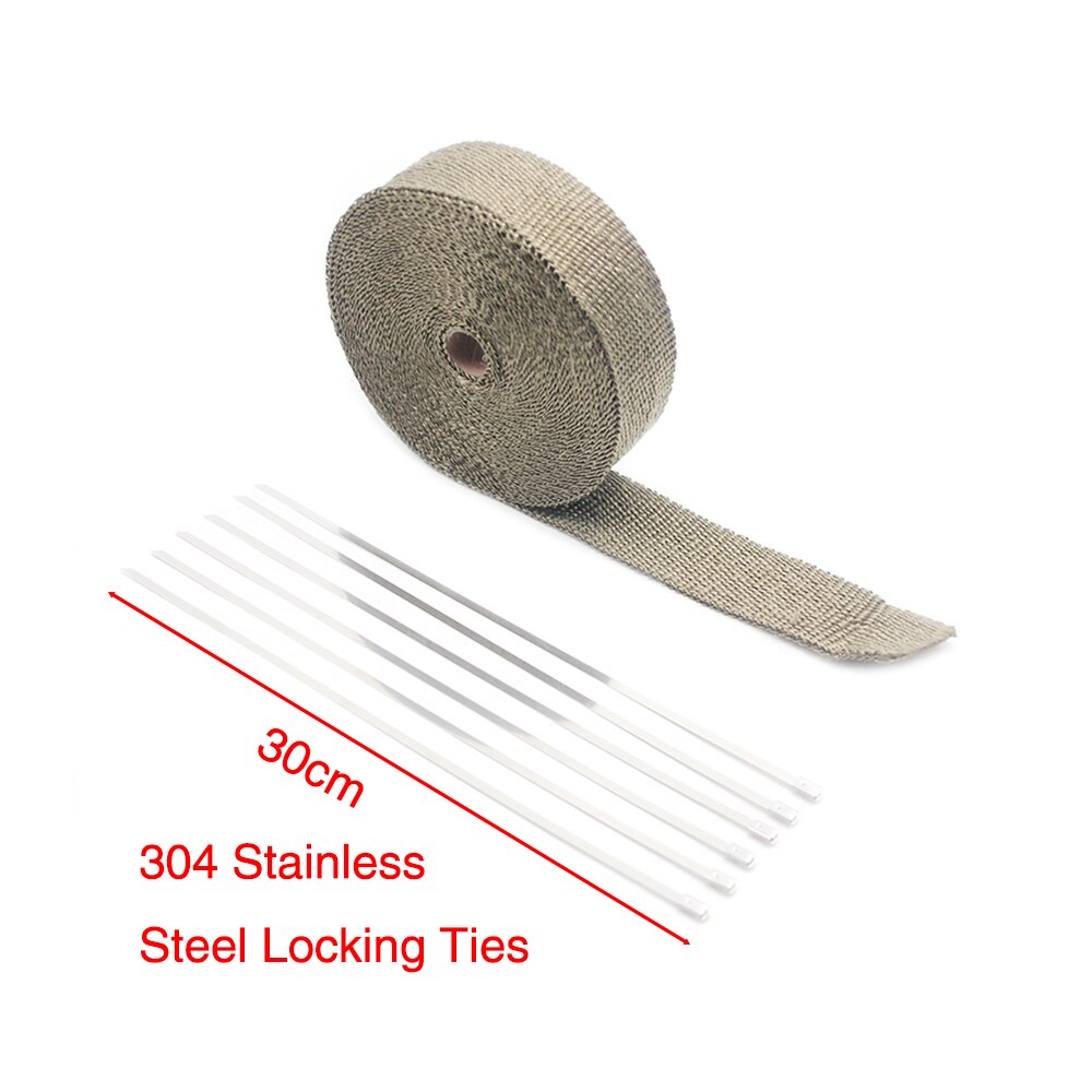 ZSDTRP 15m Titanium Temp Exhaust Heat Wrap 3 Colors Heater Resistant Downpipe Ties Car Motorcycle Tape Replacement