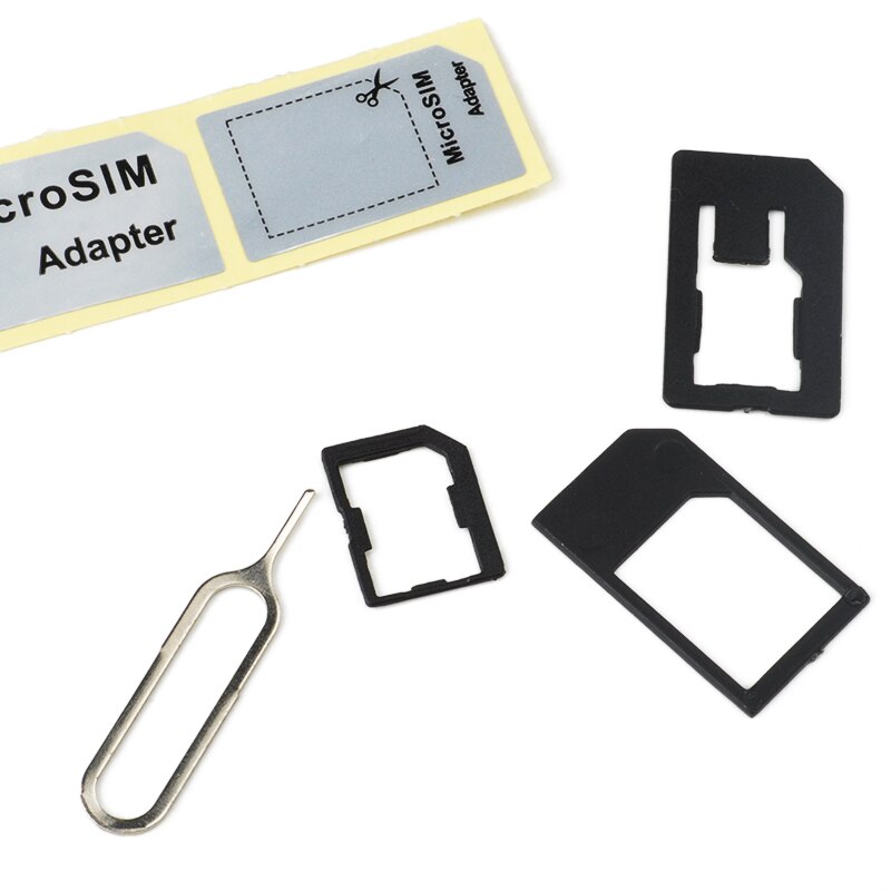 4 stück/set handy-mikro-sim-adapter, schwarz, mit kartensteckplatz, reparatur-diy-sim-adapter, langlebiges und praktisches zubehör für 5 4 4s