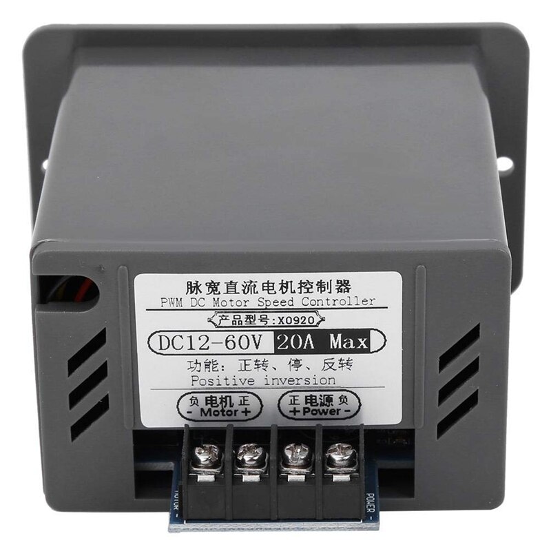 DC Motor Speed Controller DC 12-60V 20A Brush Motor Speed Controller Forward/Reverse Electric Motor Speed Regulat