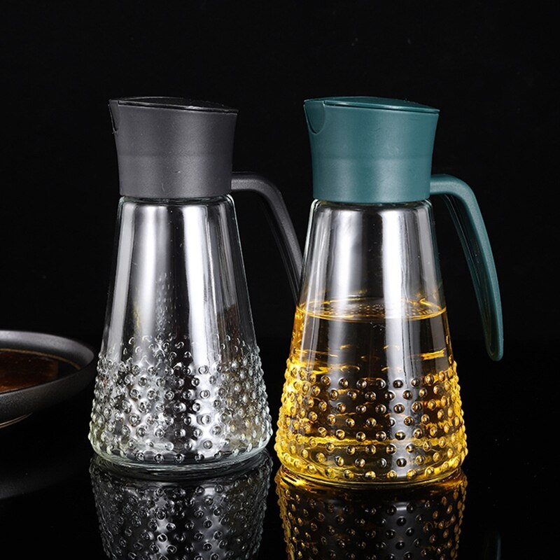 Olive Oil Bottle Oil Dispenser Auto Open Seasoning Bottle Glass Oil Pot Vinegar Soy Sauce Glass For Kitchen