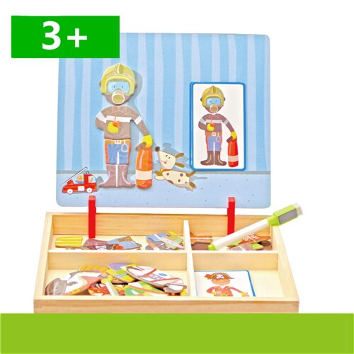 Bambini Giocattoli Educativi Animali/Veicolo/Circo Tavolo Da Disegno Magnetico Di Puzzle Giocattolo di Legno di Puzzle di Legno Per Bambini: m-t-120-E