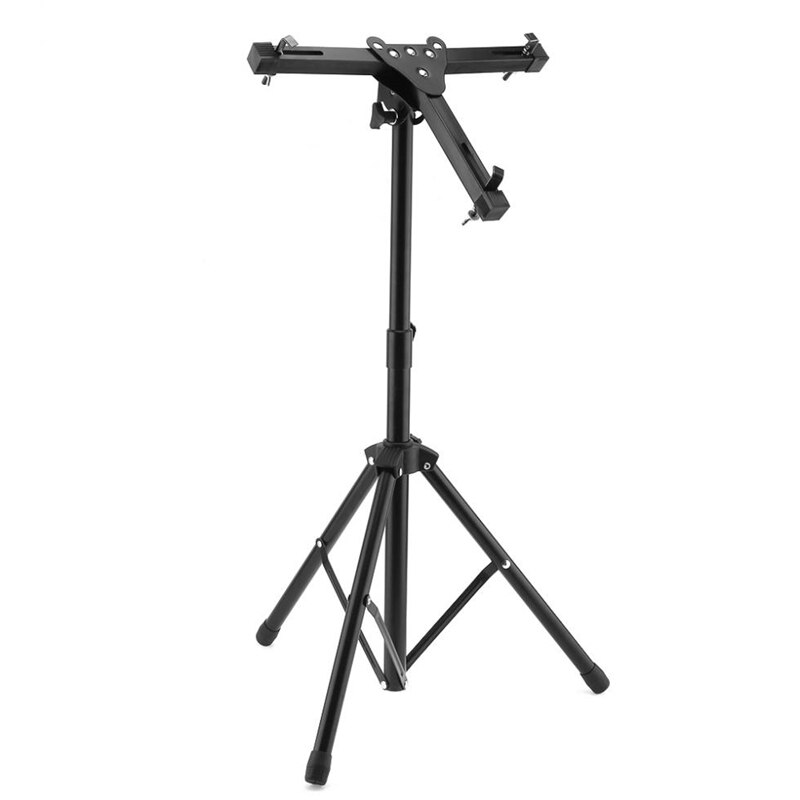 -Wooden Drum Pad Stand Holder Aluminum Alloy Foldable Three-Legged Stand for 10-12 Inch Dumb Drum Pads Cymbal