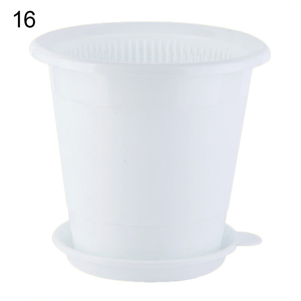 Drainage Slotted Hole Succulents Orchid Flower Inner Outer Pot Container Home Office Decor Planter Desktop Flower Pots: 16