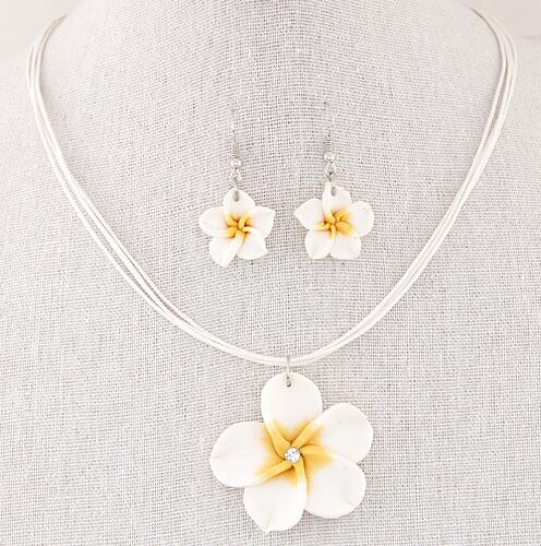 Harz Blume Halsketten Ohrringe Für Frauen Schmuck setzt Halskette Ohrringe Hochzeit Schmuck Brincos Brincos za