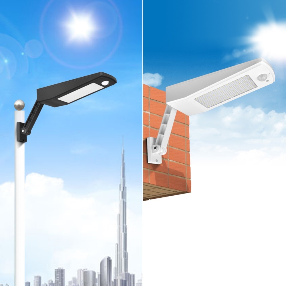 Outdoor Waterproof 48 LEDs PIR Motion Sensor Solar Powered Street light LED Pole Wall Path Light 4Mode 900LM 4500mAh Night light