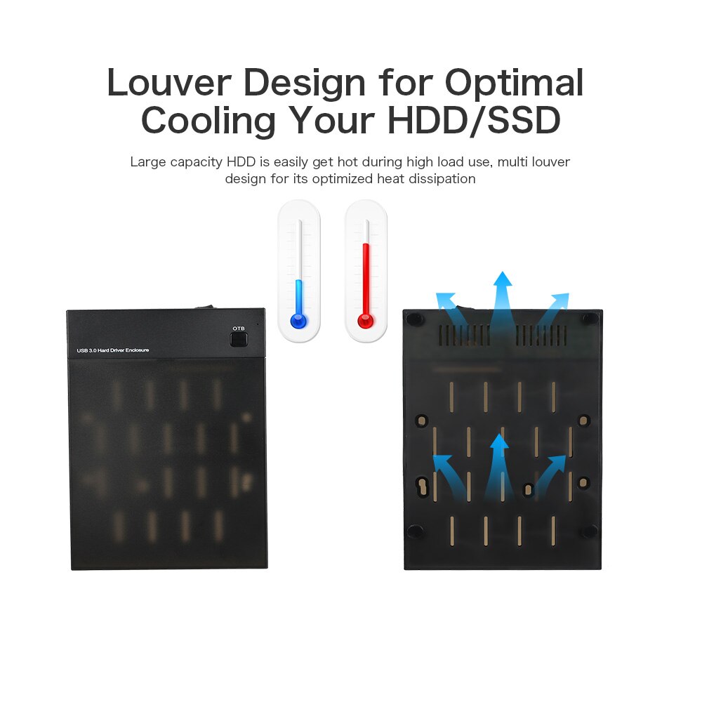 Hard Drive Disk USB 3.0 2.5" 3.5" SATA External Enclosure SSD HDD Disk Portable Case Box Support UASP 8TB Drives