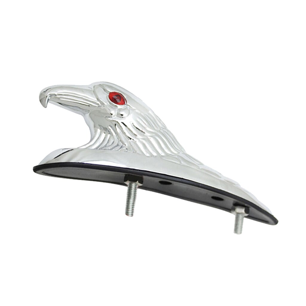 Motorcycle Eagle Head Ornament Statue W/ Lights For Front Chrome