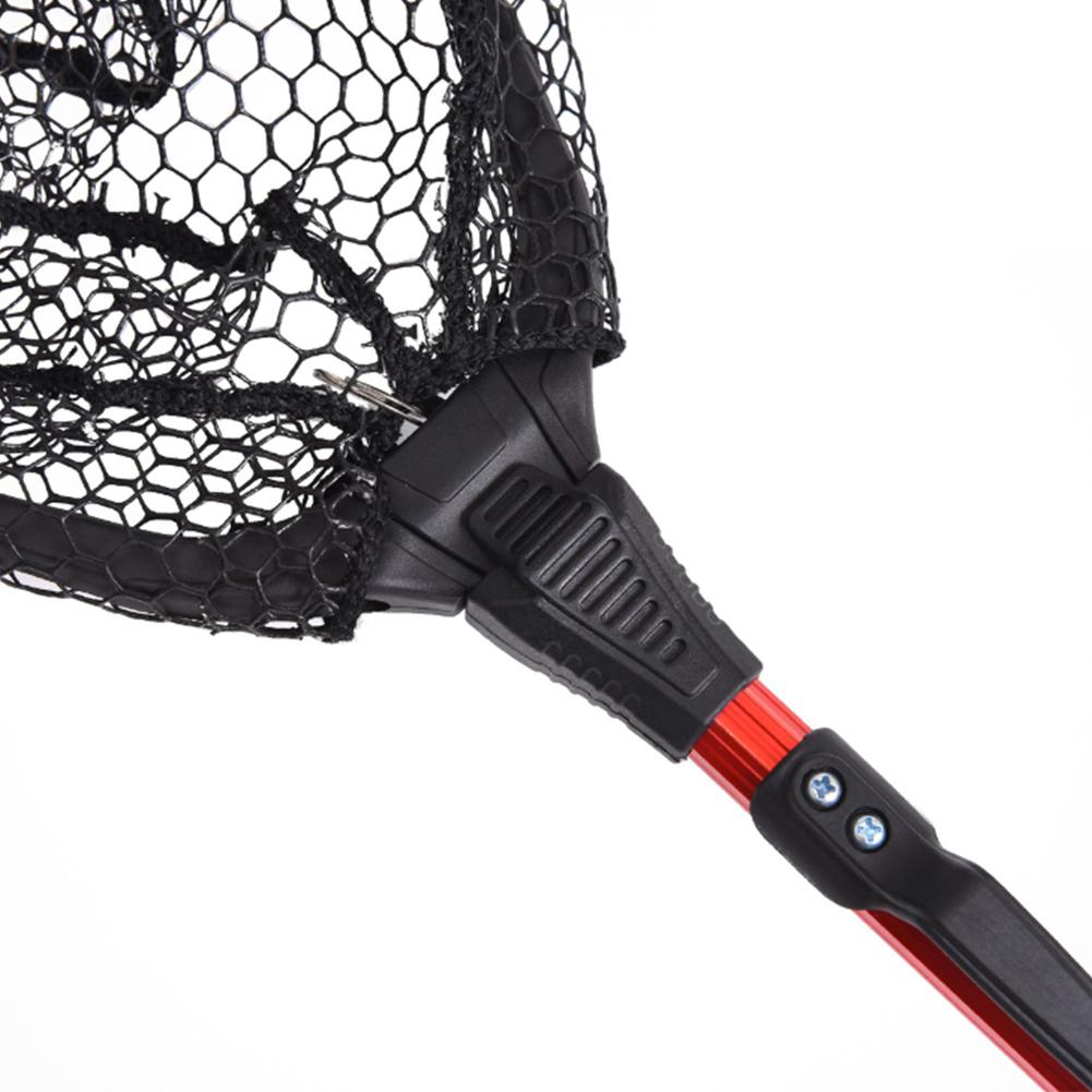 Foldable Aluminum Alloy Handle Fly Fishing Landing Net Catch Release Tackle Telescopic Portable Triangle Shape