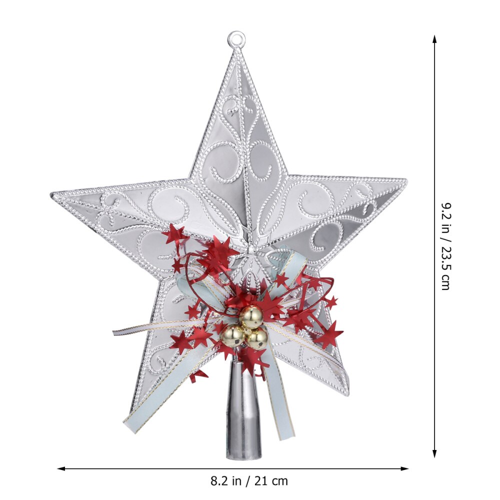 20cm Christmas Tree Star Topper Glittering Christmas Tree Decoration Ornaments (Golden)