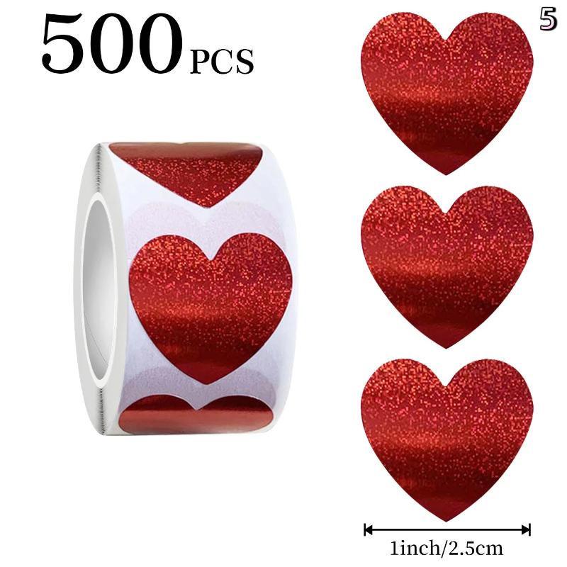 120/500 stuks valentijnsdag hartstickers, sluitstickers, stickers voor enveloppen met de tekst "happy wedding", feestdecoratiestickers