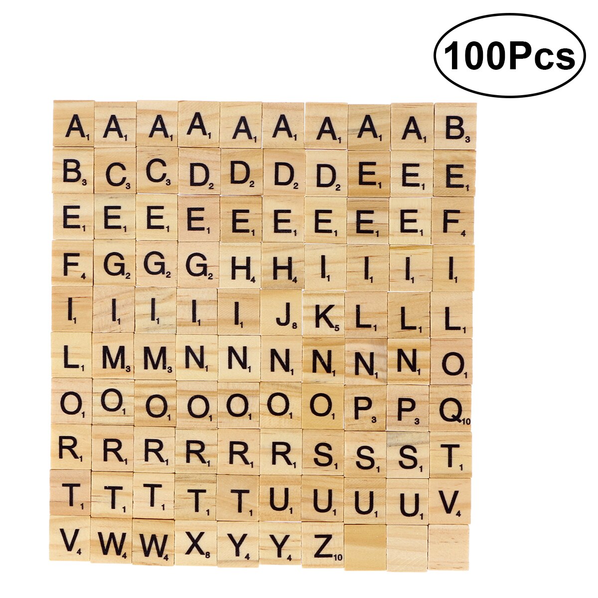 100 stk gør-det-selv træ bogstaver fliser bogstaver erstatning fliser firkantede bogstav flise spil fantastisk til håndværk stavning scrapbog