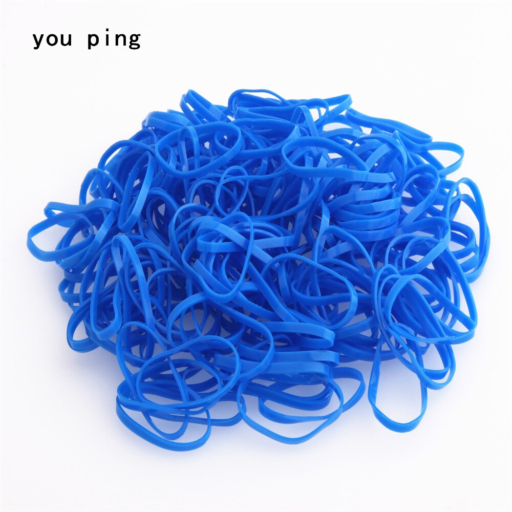 901 Pink Rubber Band Elastic Rope Women Girls child Tie Hair Styling Tools Students School Supplies: Blue