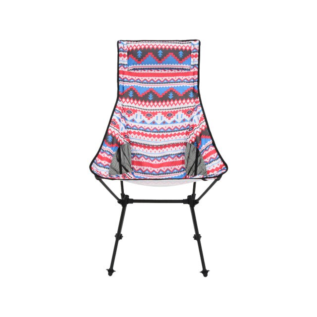 Ultralight Portable Folding Camping Chair Ethnic Customs with Pillow Aluminum Bracket Outdoor Fishing Camp Garden Furniture: red