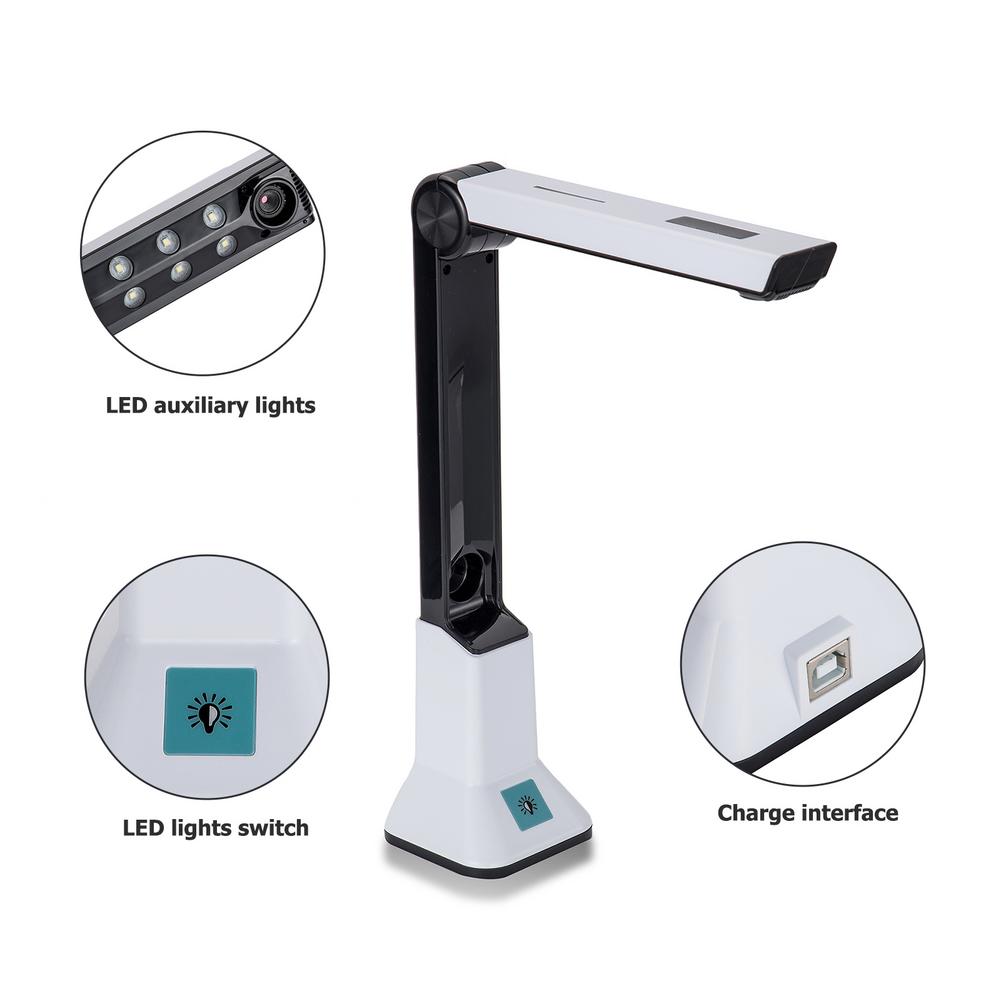 Portable High Definition Book Document Scanner Intelligent Capture Size A4 Document Camera For Library File Recognition Scanner
