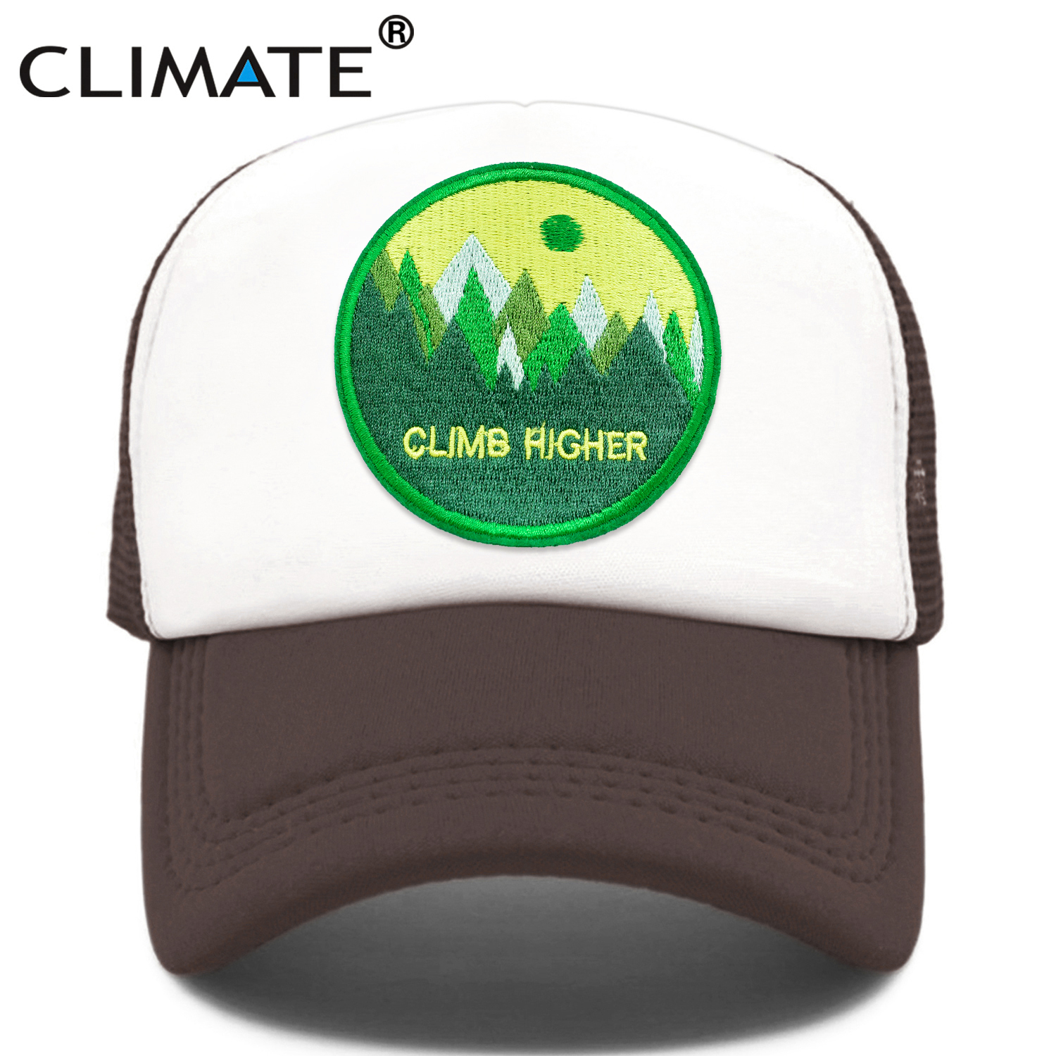 CLIMATE CLIMB HIGH Cap Climber Outdoor Sport Trucker Cap Green Outdoors Forest Hat Cap Cool Summer Mesh Cap for Men Women: Coffee Cap