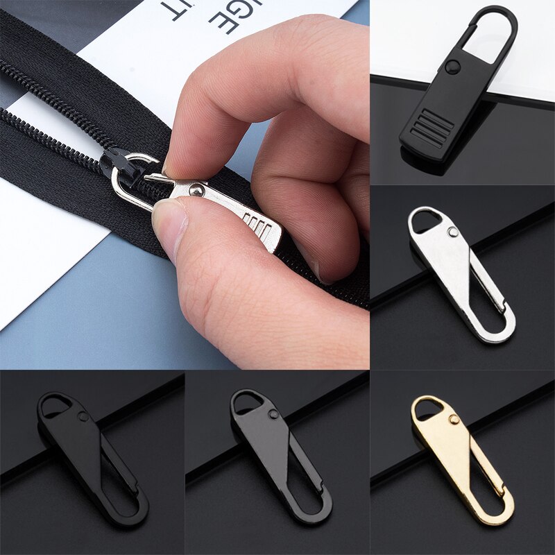 2pcs Detachable Zipper Sliders Spring Handle Mend Fixer Repair Zippers Pulls Tab Replacement Backpack Luggage Pull Extension