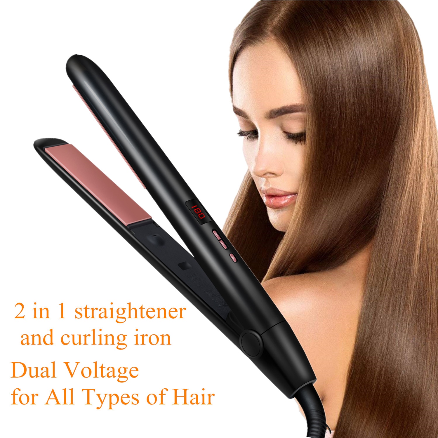 Haar Crimper 2 In 1 Stijltang Aluminium Keramische Haar Krultang Professionele Krultang Hair Straightening Flat Iron