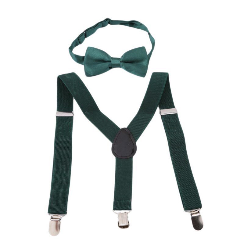 Kids Suspenders With Bowtie Children Bow Tie Set Boys Braces Girls Adjustable Suspenders Baby Wedding Ties Accessories
