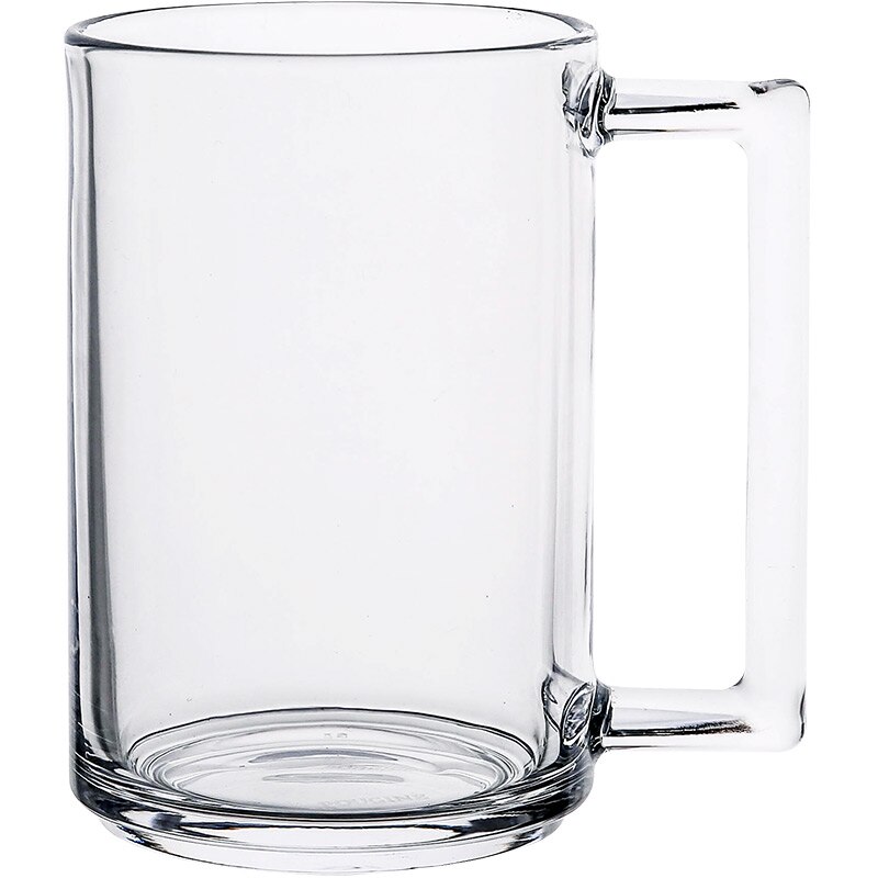 Transparent glasmugg förtjockad värmebeständig härdat glasmugg hemmakontor tekopp mikrovågsuppvärmd mjölkkopp ölglas
