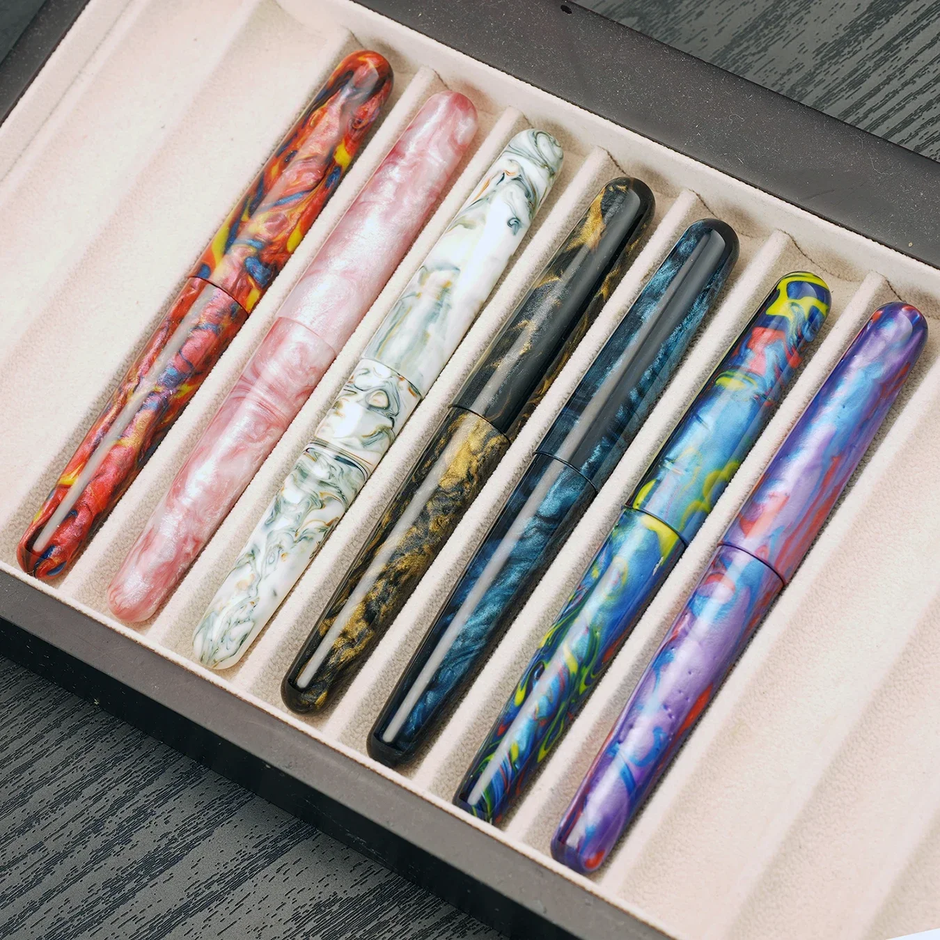 Fuliwen 017 Resin Fountain Pen EF/F/M/Blade Nib Big Size Ink Pen Luxury Unique Irregular Patterns Pen for Office Business