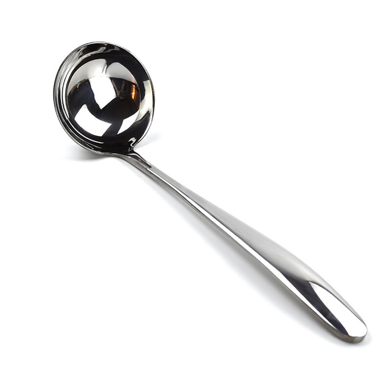 1PC Stainless Steel Cookware Soup Ladle & Colander Spoon Set Long Handle Slotted Spoon Skimmer Kitchen Accessories Pot Spoon: 9CM Soup Spoon