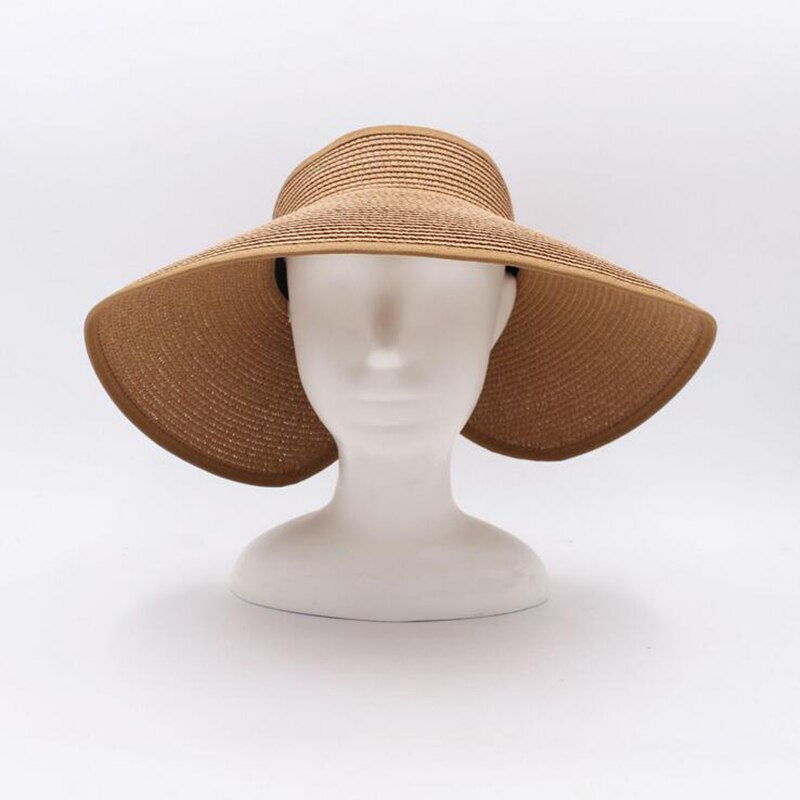 OZyc-Chapeau de soleil pliable à Large bord, pour femmes, Chapeau de plage, en paille, , , printemps été