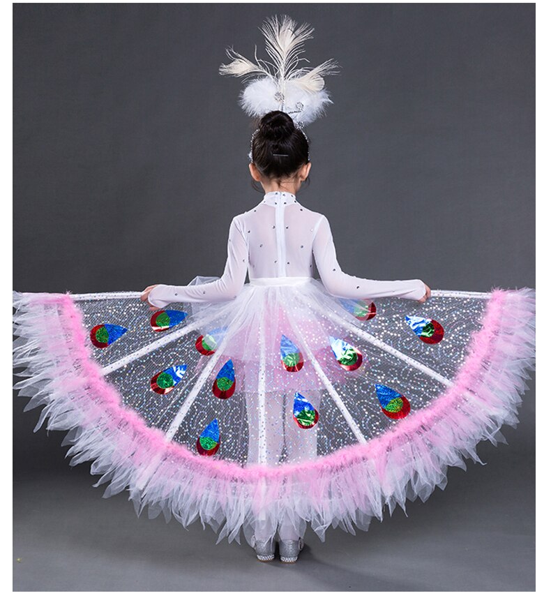 Children's Day Dance Costumes Kindergarten National Dancing Uniform Carnival Girls Peacock Stage Performance Clothing