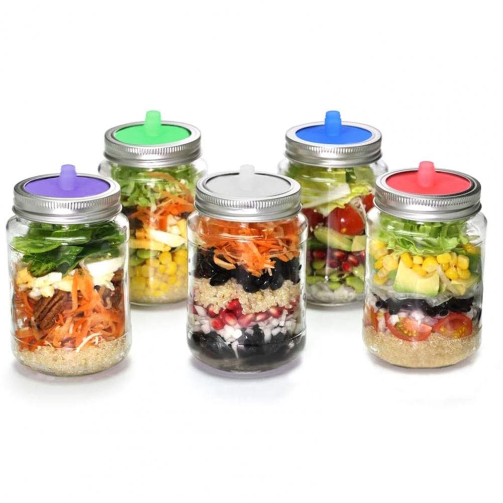 5Pcs Silicone Waterless Fermenting Airlock Lids Covers for Wide Mouth Mason Jar