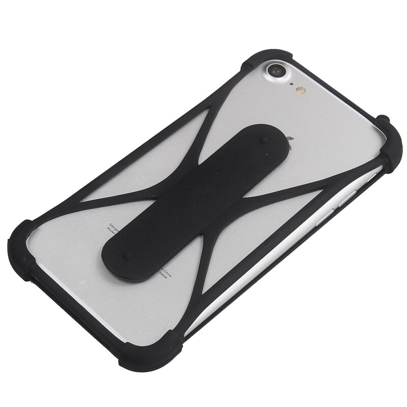 Voor Unimax UMX U683CL 5 inch Case Cover Siliconen Universele Case Voor Unimax UMX U683CL Telefoon Case Zachte Elastische Cover: Zwart