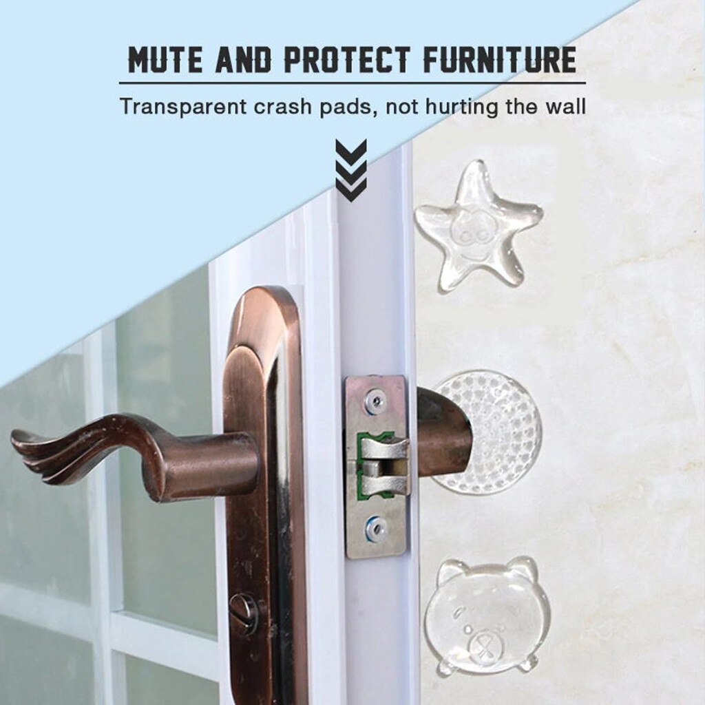 Rubber Home Door Doorknob Back Wall Protector Savor Shockproof Crash Pad Door Stopper Doorknob Rubber Fender Lock Protective