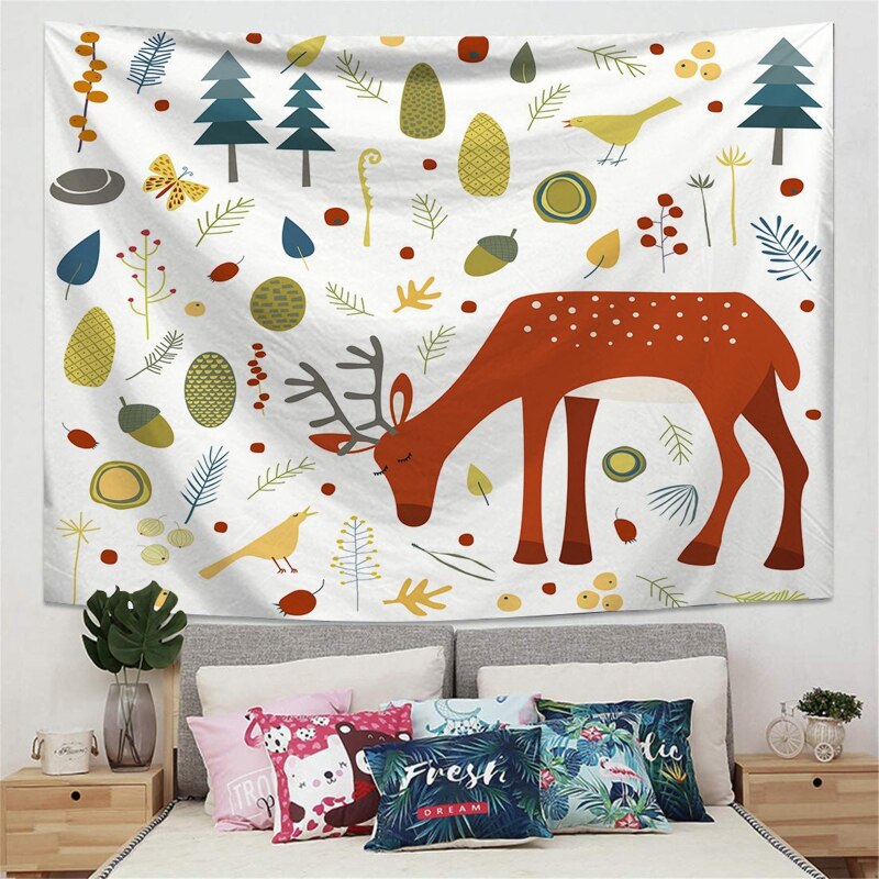 Fuwatacchi – tenture murale imprimée feuilles de palmier, tenture vent, tente de Camping, matelas de voyage, couvertures de couchage,: 95x73cm / TPPT00020005